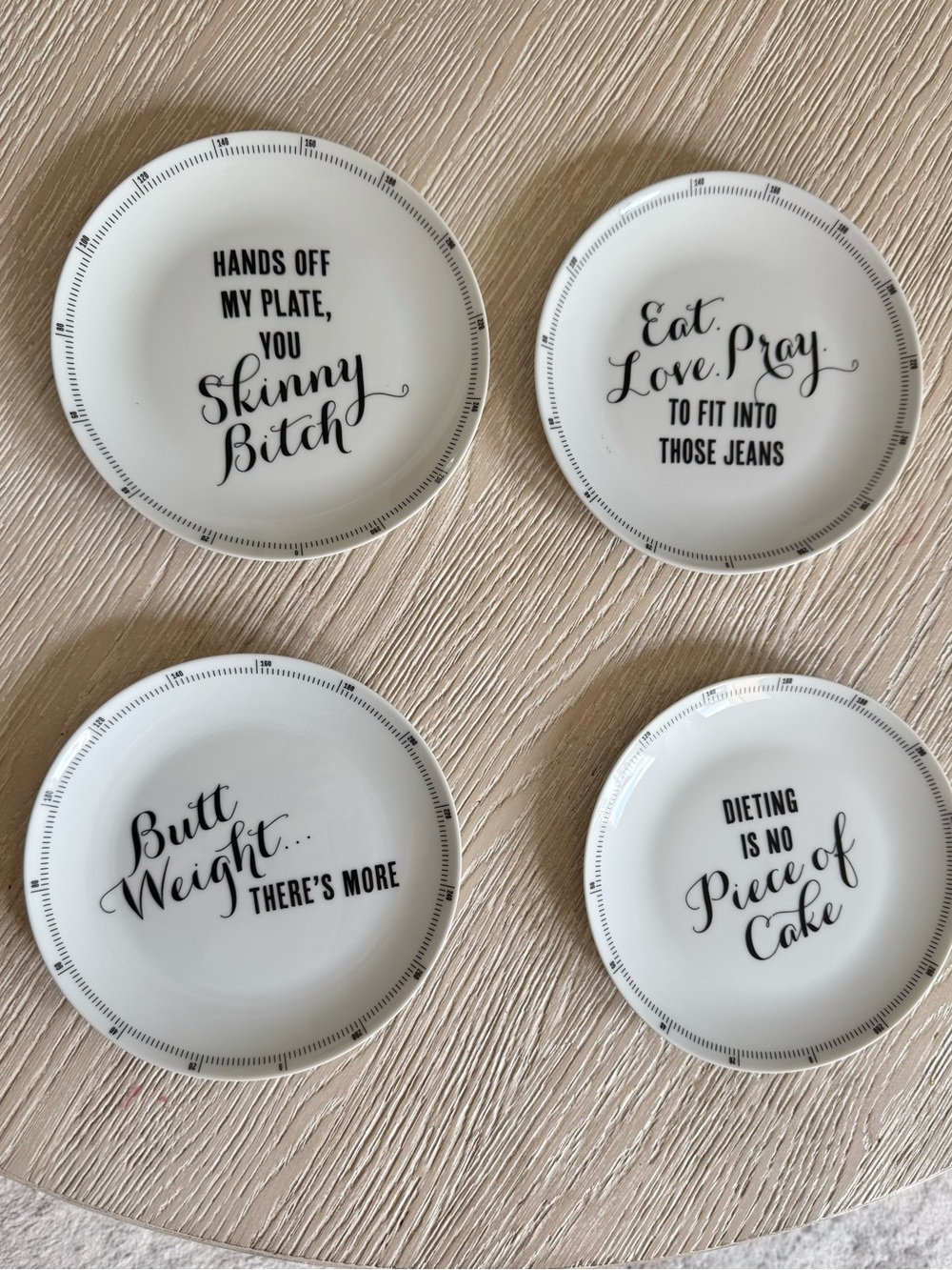 Z Gallerie Weight for Dessert Porcelain Plates, set of 4